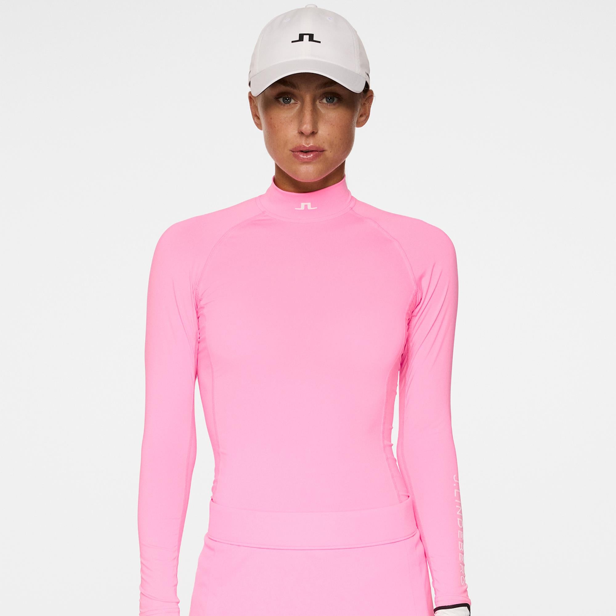 J Lindeberg Ella Ladies Golf Compression Top Eosine Pink